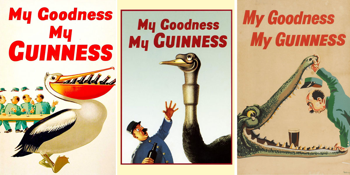 Three separate poster of My Goodness My Guinness campaigns