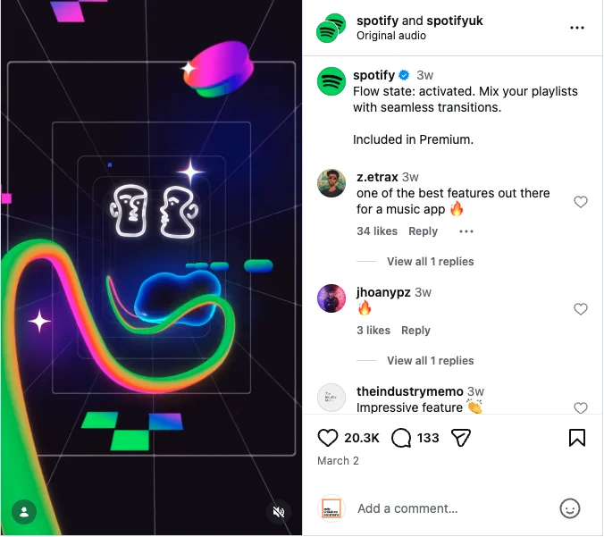 Motion Design Instagram post with colourful graphics