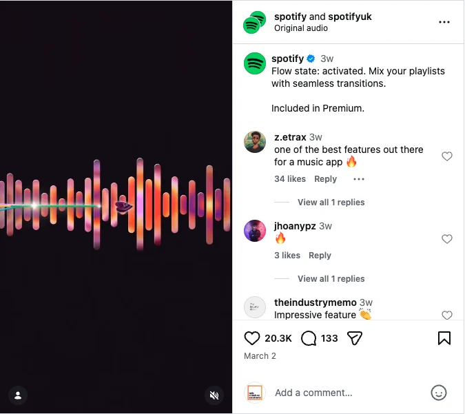 Instagram post with colourful graphics